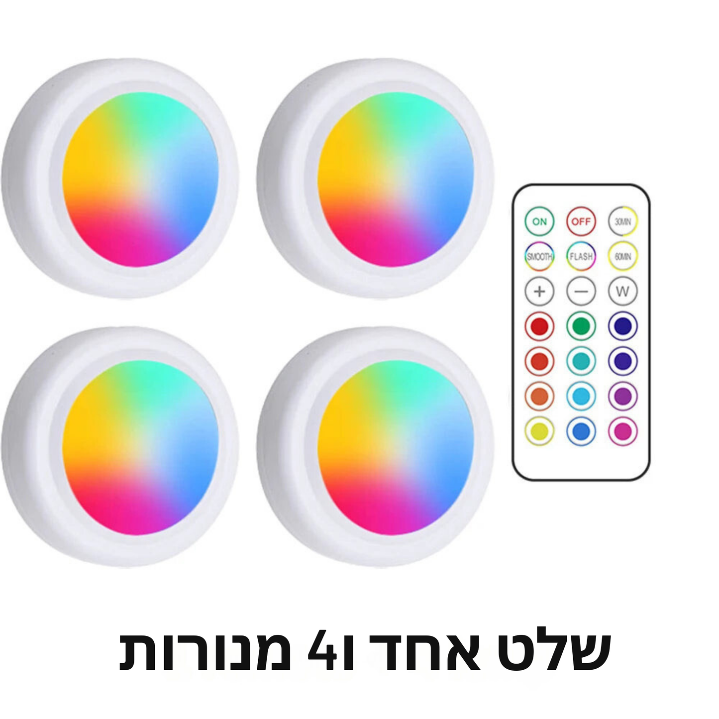 תאורת לד מתחת לארונות המטבח אלחוטית עם שלט רחוק - מנורות מתכווננת בצבעים לתאורת מטבח מושלמת