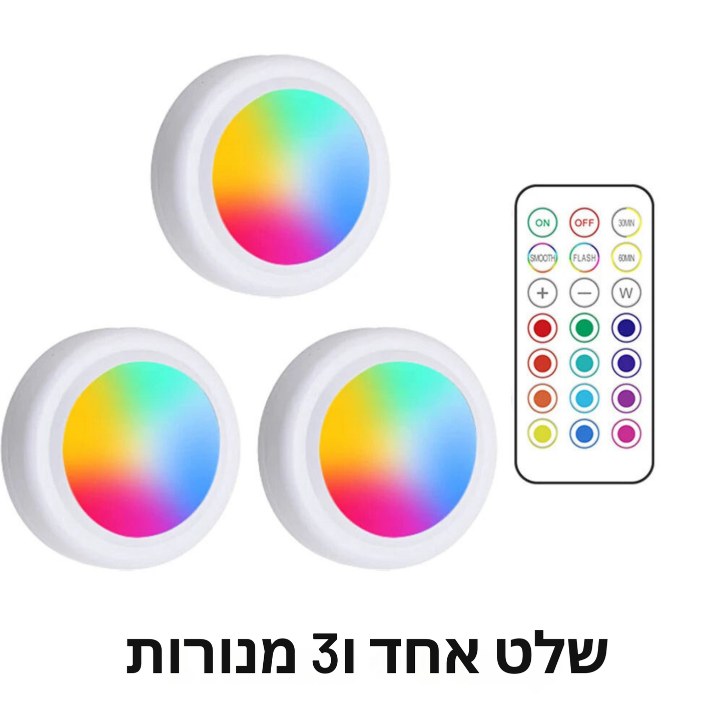 תאורת לד מתחת לארונות המטבח אלחוטית עם שלט רחוק - מנורות מתכווננת בצבעים לתאורת מטבח מושלמת