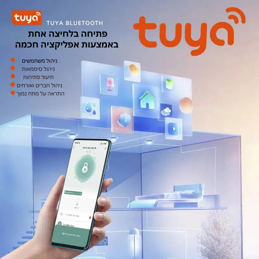 מנעול דלת חכם מבית Toya – מנעול Bluetooth רב-תפקודי עם טביעת אצבע, קוד סיסמה ומפתח מכני, מציע שליטה מרחוק ואבטחה מתקדמת לביתך