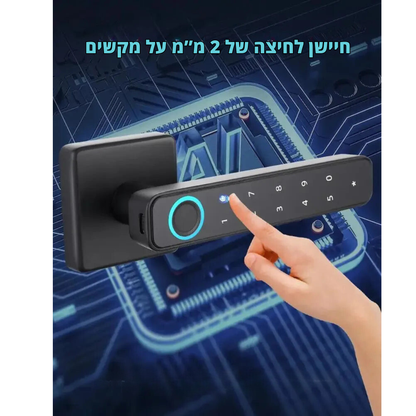 מנעול דלת חכם מבית Toya – מנעול Bluetooth רב-תפקודי עם טביעת אצבע, קוד סיסמה ומפתח מכני, מציע שליטה מרחוק ואבטחה מתקדמת לביתך