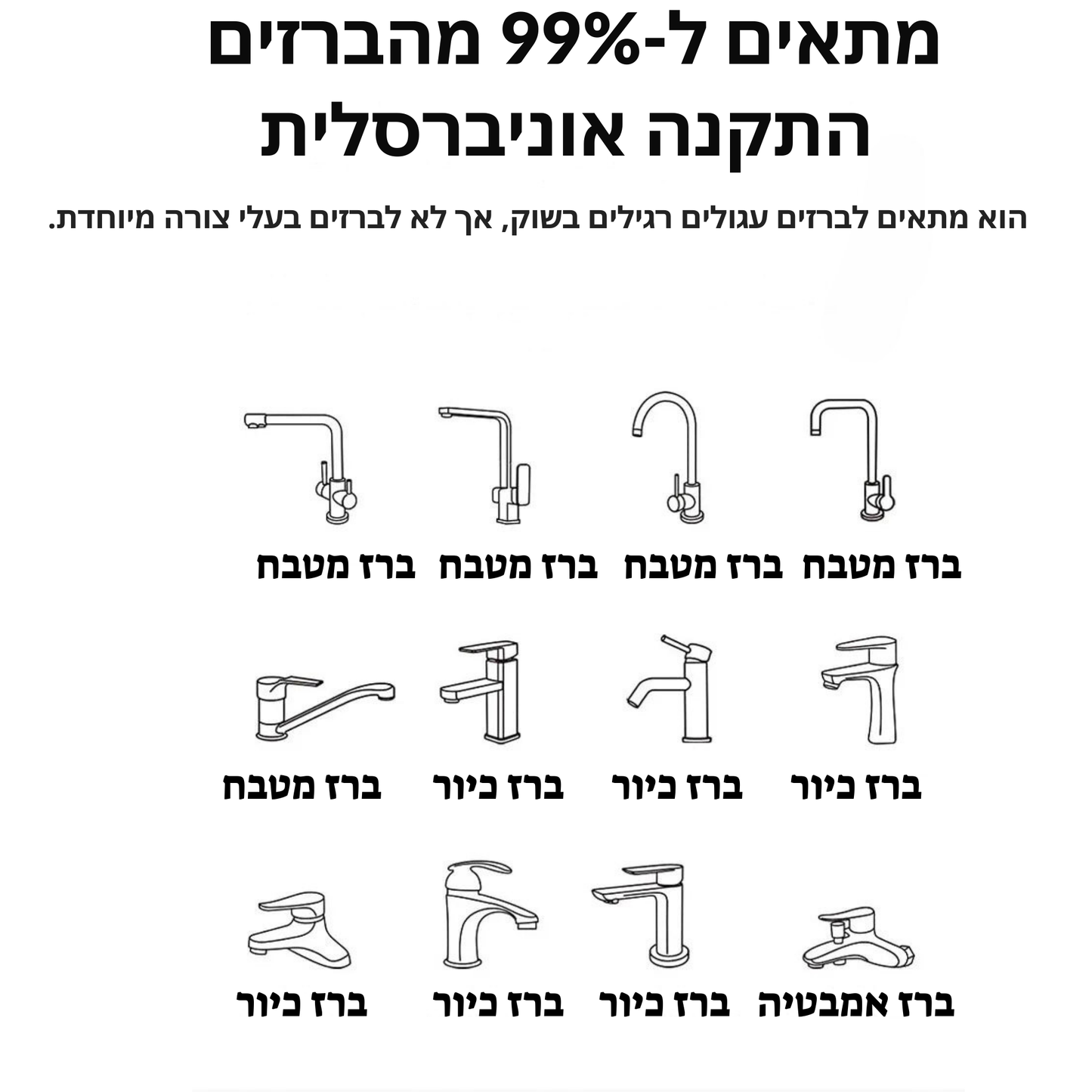 פיית נירוסטה מתקדמת לברז עם סיבוב של 1080° – מסנן מים יעיל עם 2 מצבי זרימה (זרם רך וריסוס חזק) – פתרון אוניברסלי לניקוי במטבח, אמבטיה ושירותים