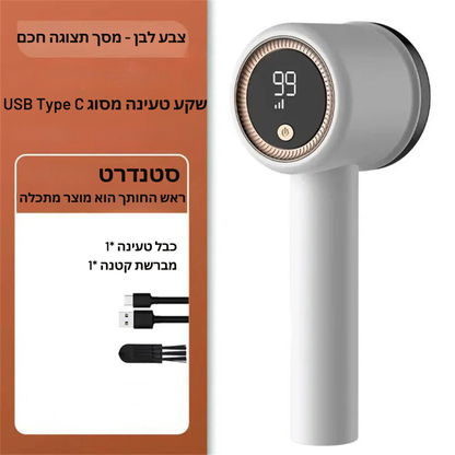 מסיר לינט חשמלי לבגדים 2 ב-1 הכולל רולר דבק – מכונת גזירת כדורי בד USB נטען, מסיר פלוף לסוודרים, פוטרים, ג’קטים וחולצות, מוצרי בית לשמירה על הבגדים