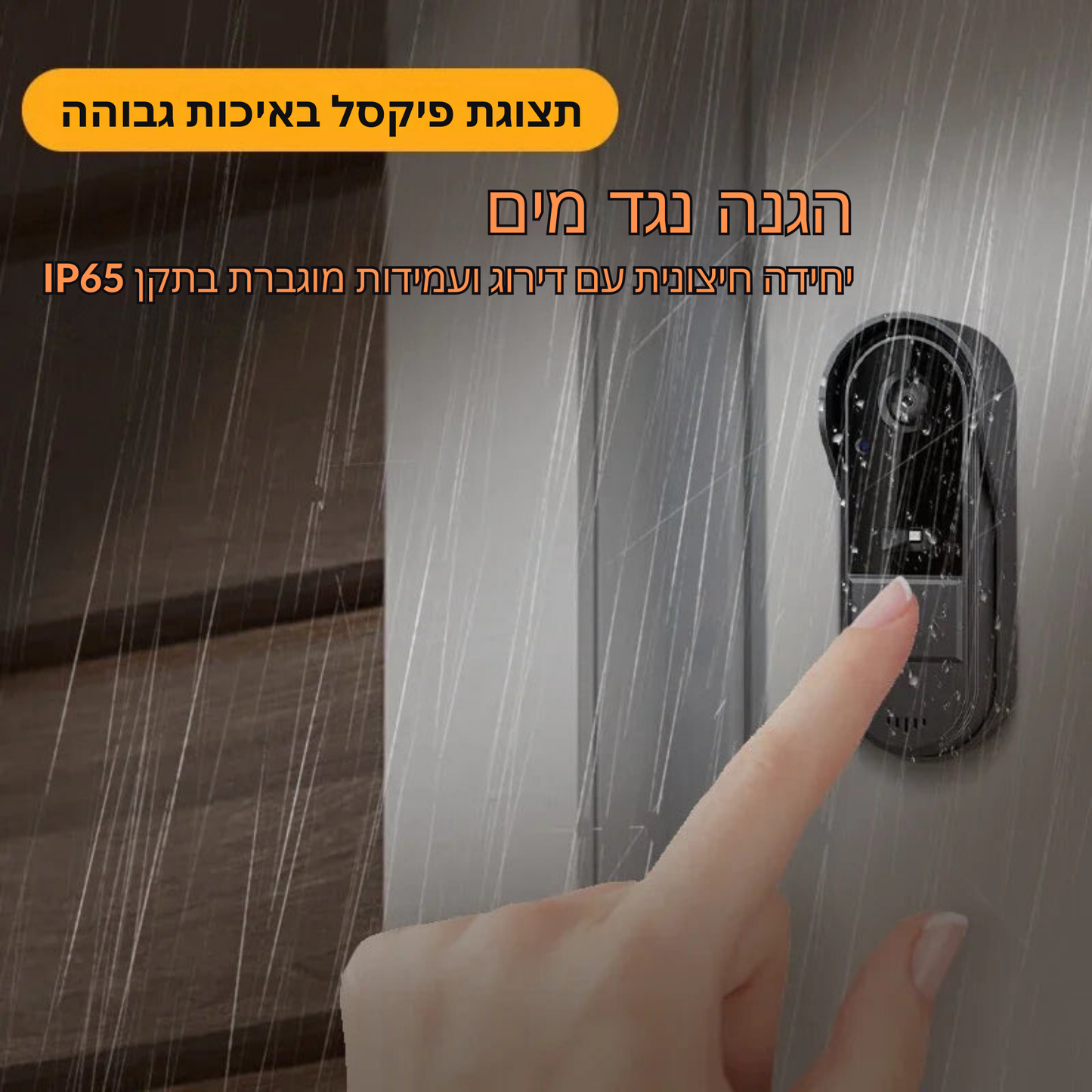 מצלמת דלת חכמה עם אינטרקום אלחוטי וראיית לילה – אבטחת בית מתקדמת עם מסך IPS בגודל 4.3 אינץ', עמידה במים