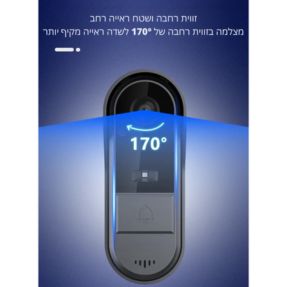 מצלמת דלת חכמה עם אינטרקום אלחוטי וראיית לילה – אבטחת בית מתקדמת עם מסך IPS בגודל 4.3 אינץ', עמידה במים