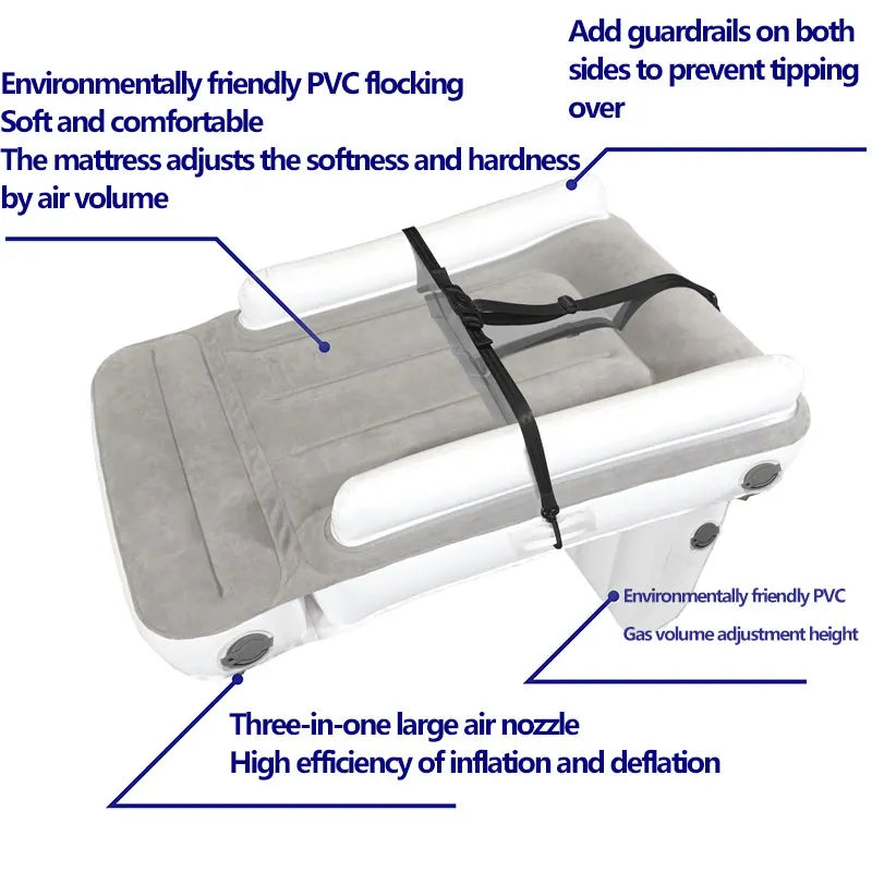 מזרן מתנפח למטוס – מיטת אוויר נוחה ופרקטית לנסיעות ארוכות, אידיאלית לילדים ותינוקות, מושלמת לשימוש במטוס, רכבת, רכב ומשאית, להבטחת נוחות ושינה מרגיעה בכל נסיעה